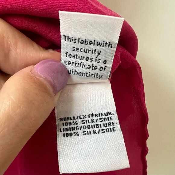 Diane Von Firstenberg Women's V-Neck Silk Blend Lined Pink Tank Top Size Small - Picture 6 of 7